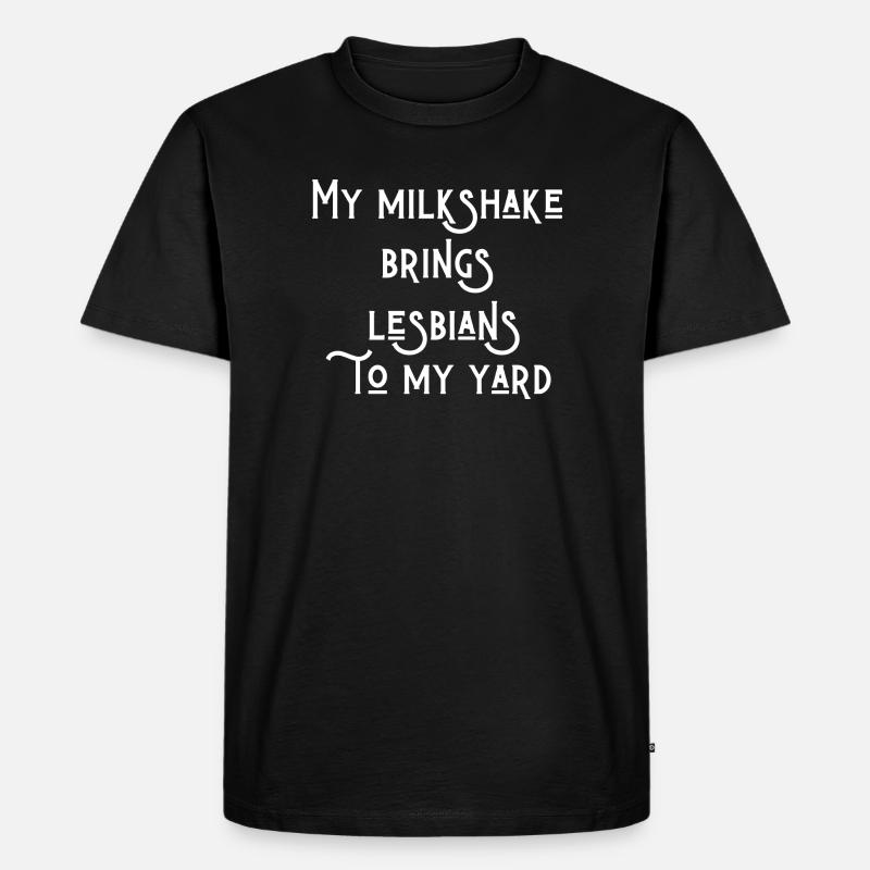 Lustiger lesbischer Text - Männer Premium Bio T-Shirt - Schwarz