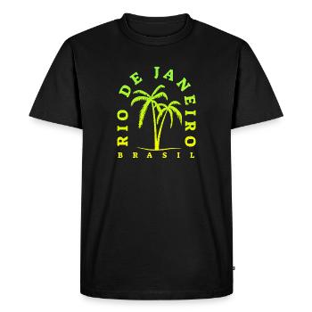 Rio Palm Neon Brasil - Men's Premium Organic T-Shirt - black - Front - Nico (187cm)