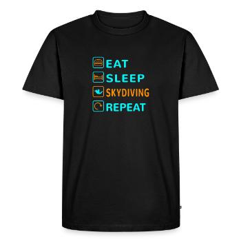 Mangez. Dormir. Faire du parachutisme. Répéter - T-shirt Premium bio Homme - noir - Devant - Nico (187cm)