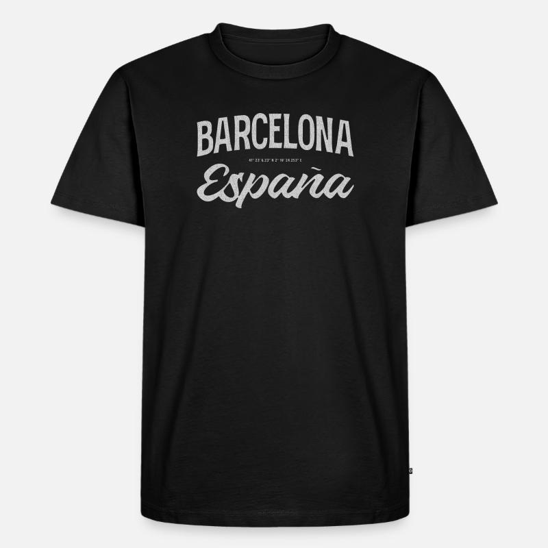 Barcelona Espana Script Design - Männer Premium Bio T-Shirt - Schwarz