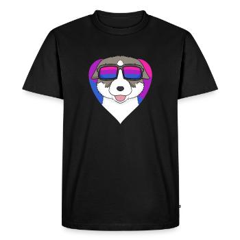 Bisexual Thai Bangkaew Dog Dog - Dog with Glasses - Men's Premium Organic T-Shirt - black - Front - Nico (187cm)