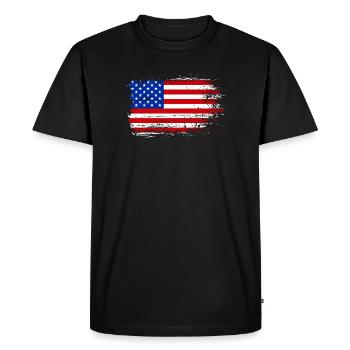 Coup de pinceau Drapeau américain - T-shirt Premium bio Homme - noir - Devant - Nico (187cm)