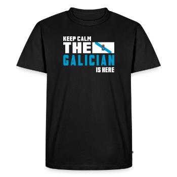 keep calm Galicia flags design - Men's Premium Organic T-Shirt - black - Front - Nico (187cm)