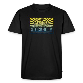 Stockholm Skyline Kingdom of Sweden - Men's Premium Organic T-Shirt - black - Front - Nico (187cm)