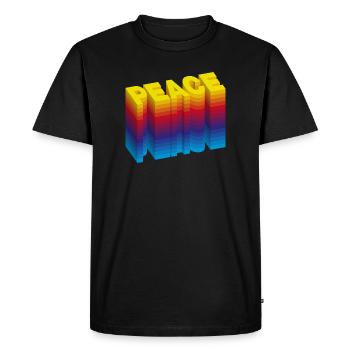 PAIX : une déclaration pour l’amour et l’harmonie - T-shirt Premium bio Homme - noir - Devant - Nico (187cm)