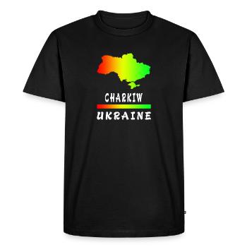 Kharkiv Ukraine rainbow design - Men's Premium Organic T-Shirt - black - Front - Nico (187cm)