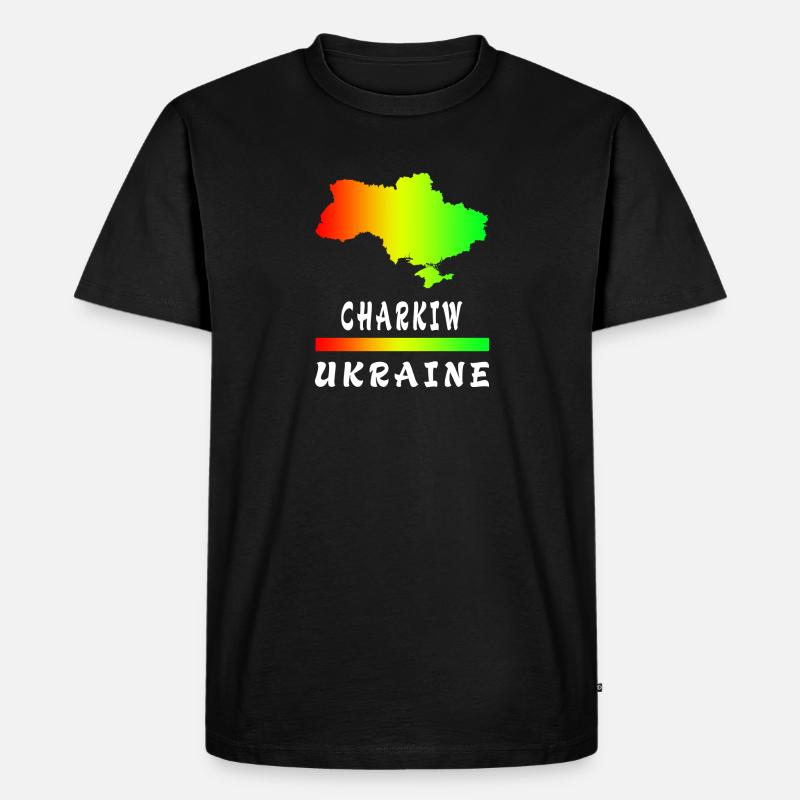 Charkiw Ukraine Regenbogen Design - Männer Premium Bio T-Shirt - Schwarz