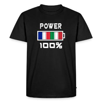 L'Italie et la France sont au pouvoir - T-shirt Premium bio Homme - noir - Devant - Nico (187cm)