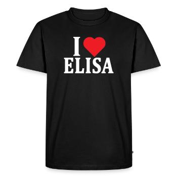 t-shirt J’adore Elisa t-shirt idée cadeau - T-shirt Premium bio Homme - noir - Devant - Nico (187cm)