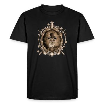 Portrait de cerf Steampunk au look sépia antique - T-shirt Premium bio Homme - noir - Devant - Nico (187cm)