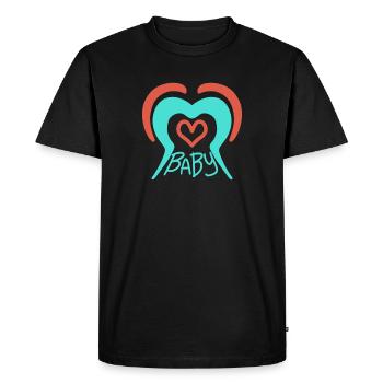 Bébé - T-shirt Premium bio Homme - noir - Devant - Nico (187cm)