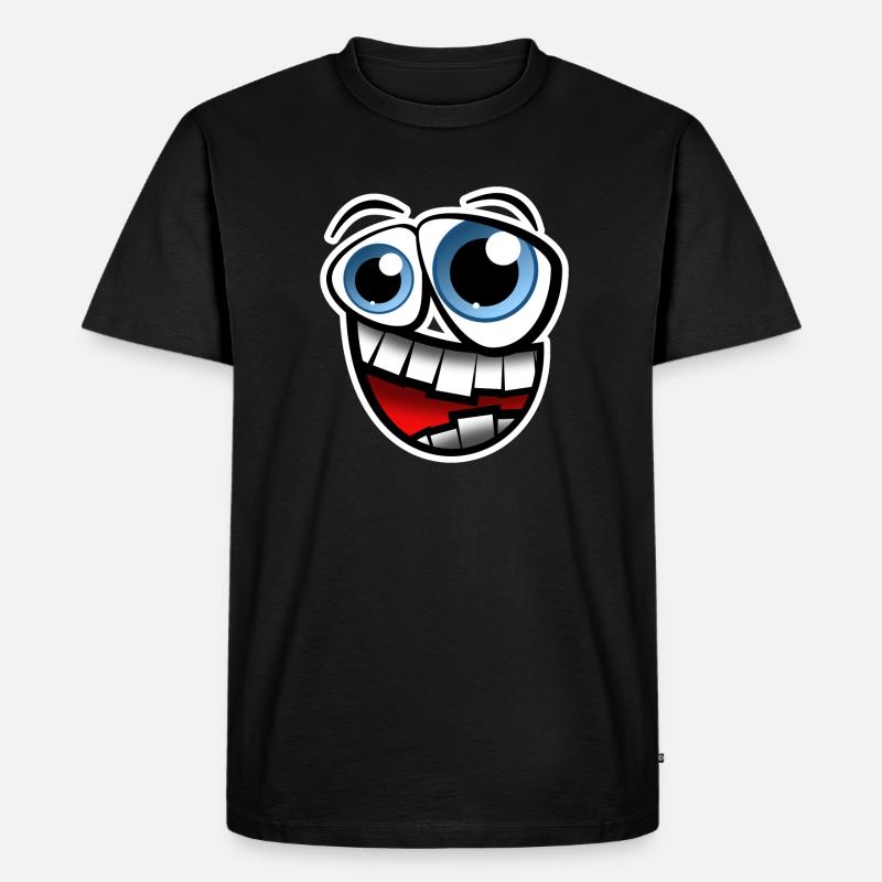 Gesicht Comic - Männer Premium Bio T-Shirt - Schwarz