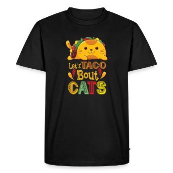 Let's Taco Bout Cats Catlover - T-shirt Premium bio Homme - noir - Devant - Nico (187cm)