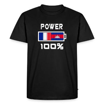 Cambodia and France feed 100% - Men's Premium Organic T-Shirt - black - Front - Nico (187cm)