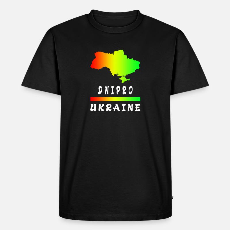 Dnipro Ukraine Regenbogen Design - Männer Premium Bio T-Shirt - Schwarz