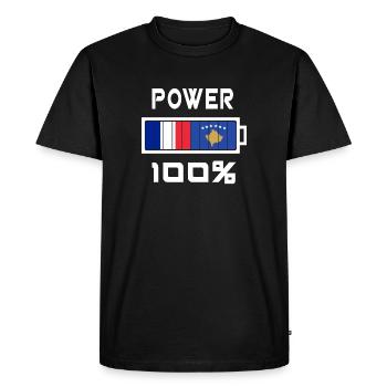 La France et le Kosovo sont au pouvoir - T-shirt Premium bio Homme - noir - Devant - Nico (187cm)