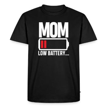 Mom Battery Low - Men's Premium Organic T-Shirt - black - Front - Nico (187cm)