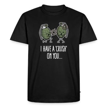Demande en mariage d’un soldat de l’armée Engagement avec grenade à main - T-shirt Premium bio Homme - noir - Devant - Nico (187cm)