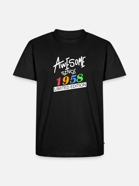 1958 - Født 1958 - Fantastisk siden 1958 - Herre Premium økologisk T-shirt - sort