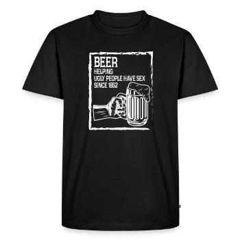 Buveur de bière Boire de l’alcool Tour Hommes - T-shirt Premium bio Homme - noir - Devant - Nico (187cm)