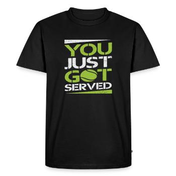 You Just Got Served – Basketball Motif - Men's Premium Organic T-Shirt - black - Front - Nico (187cm)