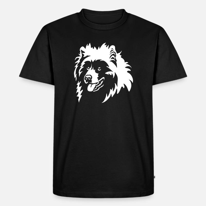Samojede Kopf "Black Edition" - Männer Premium Bio T-Shirt - Schwarz