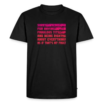 Désolé je suis fabuleux - T-shirt Premium bio Homme - noir - Devant - Nico (187cm)