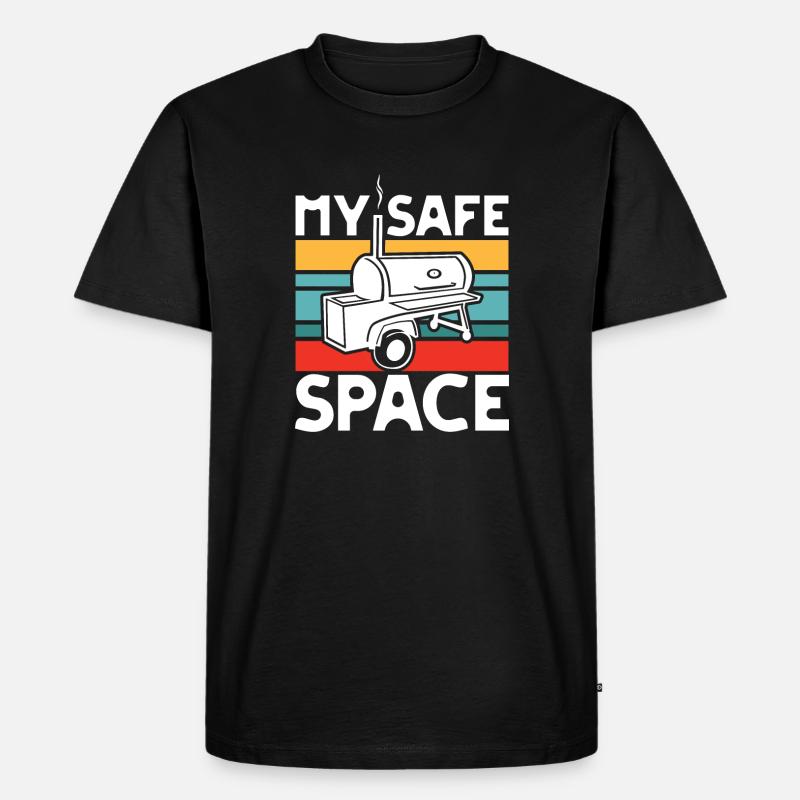 Mein Sicherer Grillplatz - Männer Premium Bio T-Shirt - Schwarz