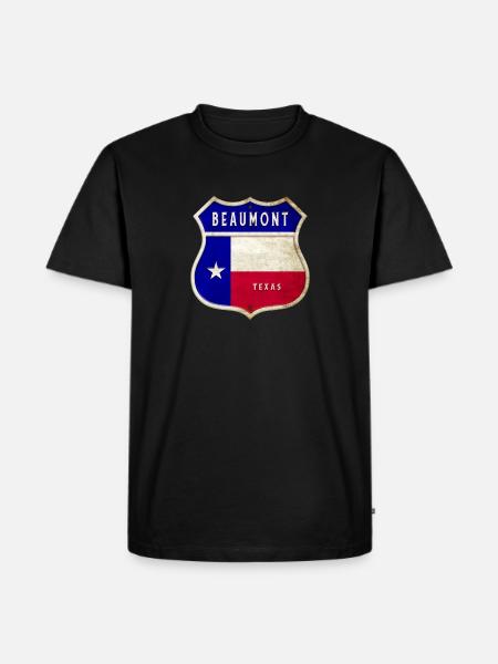Beaumont Texas crest flags design - Men's Premium Organic T-Shirt - black