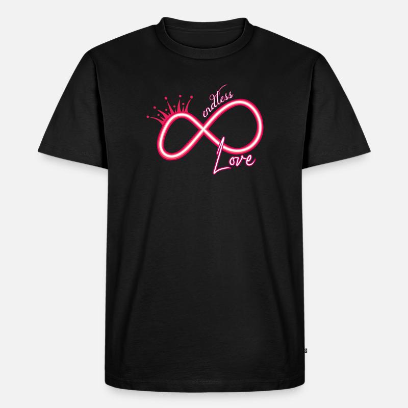 Unendlichkeitszeichen neon endless love - Männer Premium Bio T-Shirt - Schwarz