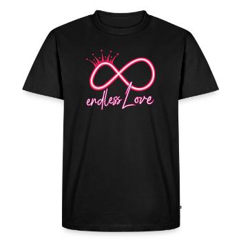 Symbole de l’infini de l’amour éternel - T-shirt Premium bio Homme - noir - Devant - Nico (187cm)