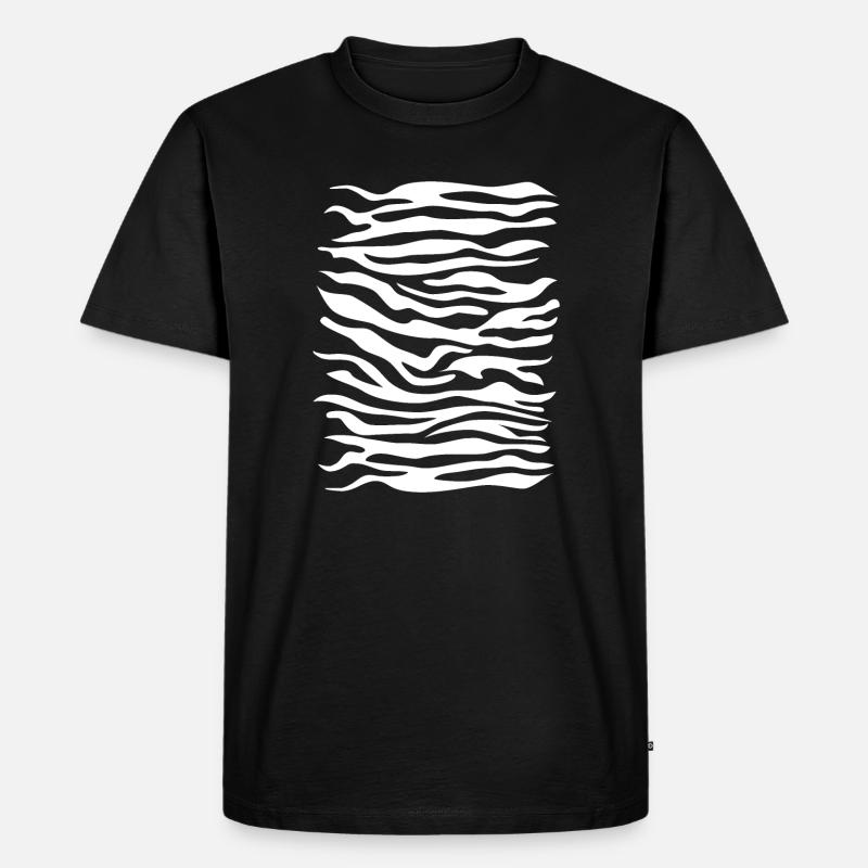 Zebra Muster weiss - Männer Premium Bio T-Shirt - Schwarz