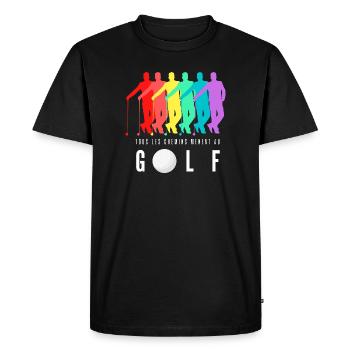 Tous les Chemins Mènent au Golf - T-shirt Premium bio Homme - noir - Devant - Nico (187cm)