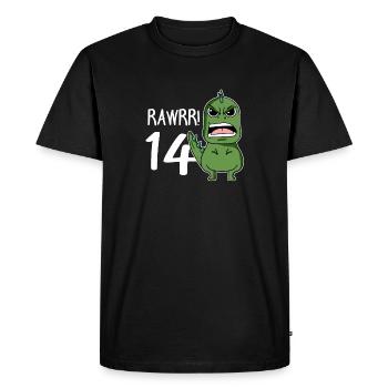 14, fourteen, 14 birthday, 14 years, number 14 - Men's Premium Organic T-Shirt - black - Front - Nico (187cm)