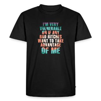 I'm Very Vulnerable RN - Men's Premium Organic T-Shirt - black - Front - Nico (187cm)