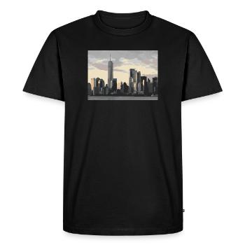 Ligne d’horizon de la ville de New York - T-shirt Premium bio Homme - noir - Devant - Nico (187cm)