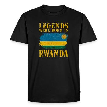 Vintage Design Drapeau du Rwanda - T-shirt Premium bio Homme - noir - Devant - Nico (187cm)