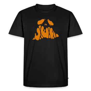 Grimace de citrouille 4 - T-shirt Premium bio Homme - noir - Devant - Nico (187cm)