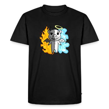 Pig - Angel and Devil - Men's Premium Organic T-Shirt - black - Front - Nico (187cm)