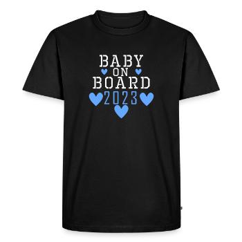 Bébé 2023 Fils enceinte 2023 Grossesse - T-shirt Premium bio Homme - noir - Devant - Nico (187cm)