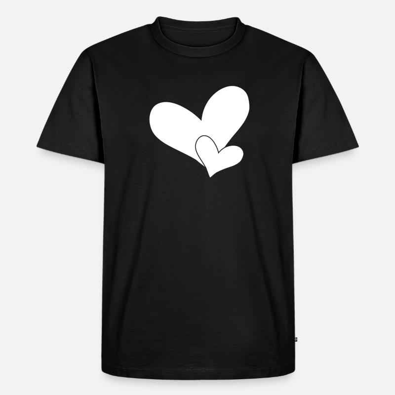 Herz Herze - Männer Premium Bio T-Shirt - Schwarz