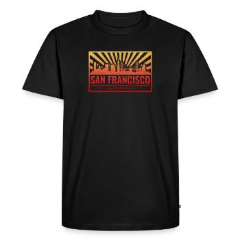 Pente de la skyline de San Francisco - T-shirt Premium bio Homme - noir - Devant - Nico (187cm)