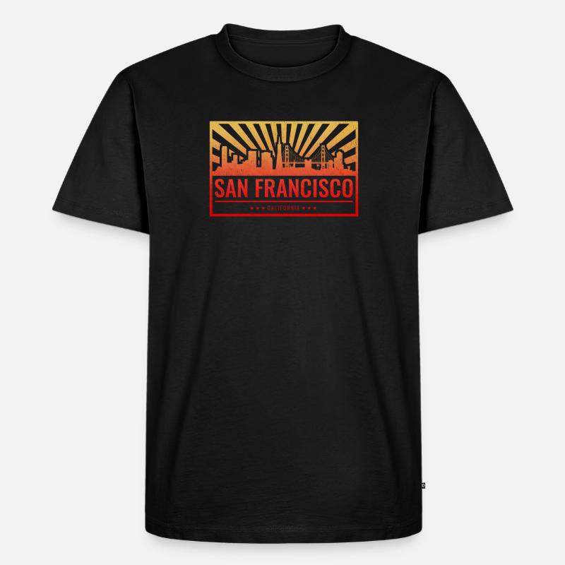 San Francisco Skyline Gradient - Männer Premium Bio T-Shirt - Schwarz
