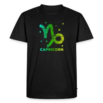 Constellation Stars Capricorn Zodiac Esoteric - Men's Premium Organic T-Shirt - black - Front - Nico (187cm)