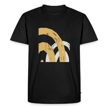 Copines Amitié Amitié melawerttext - T-shirt Premium bio Homme - noir - Devant - Nico (187cm)