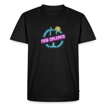 New Orleans cocktail summer design - Men's Premium Organic T-Shirt - black - Front - Nico (187cm)