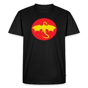 Winged Dragon red yellow - Men's Premium Organic T-Shirt - black - Front - Nico (187cm)