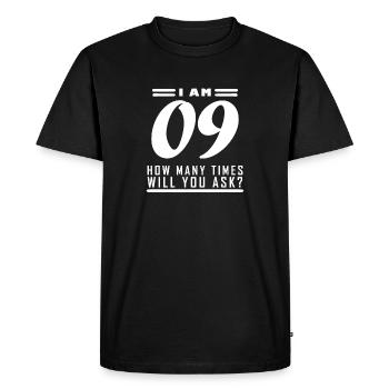 Je suis 9 - 9 cadeau d’anniversaire - T-shirt Premium bio Homme - noir - Devant - Nico (187cm)