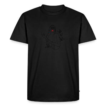 Line Art illustration. Femme en noir et blanc - T-shirt Premium bio Homme - noir - Devant - Nico (187cm)