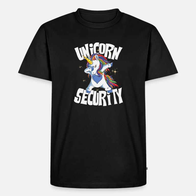 Unicorn security - Männer Premium Bio T-Shirt - Schwarz